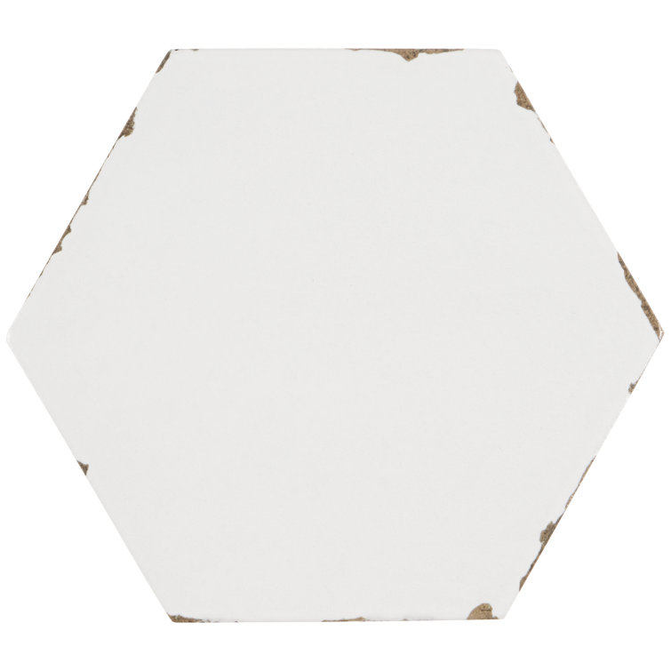 White Matte Porcelain Hexagon Tile for Indoor/Outdoor Use
