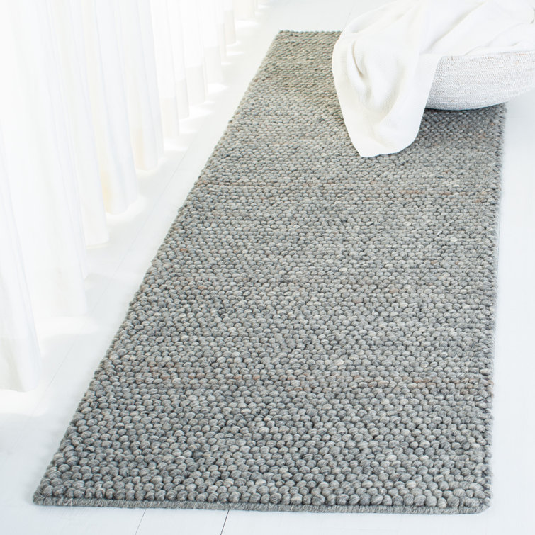 Carisbrooke Hand-Knotted Dark Gray Wool & Viscose Runner Rug 2'3" x 6'