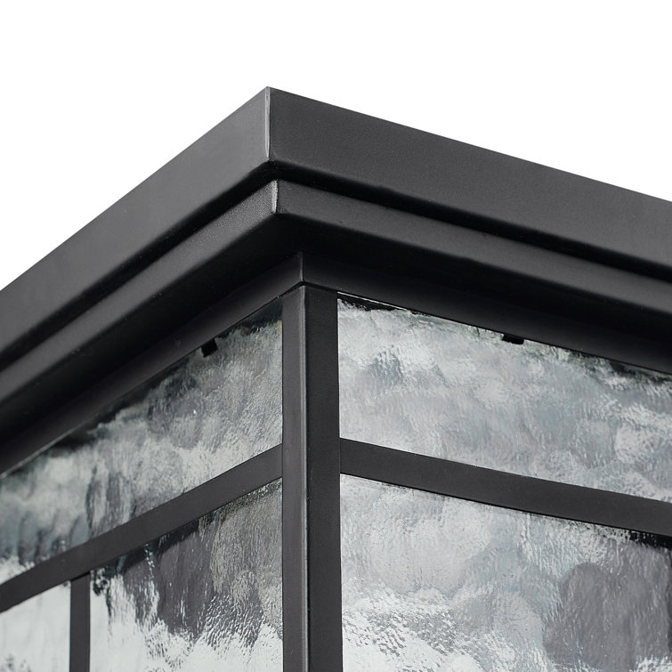 Bronze and Glass Dimmable Outdoor Flush Mount Ceiling Light