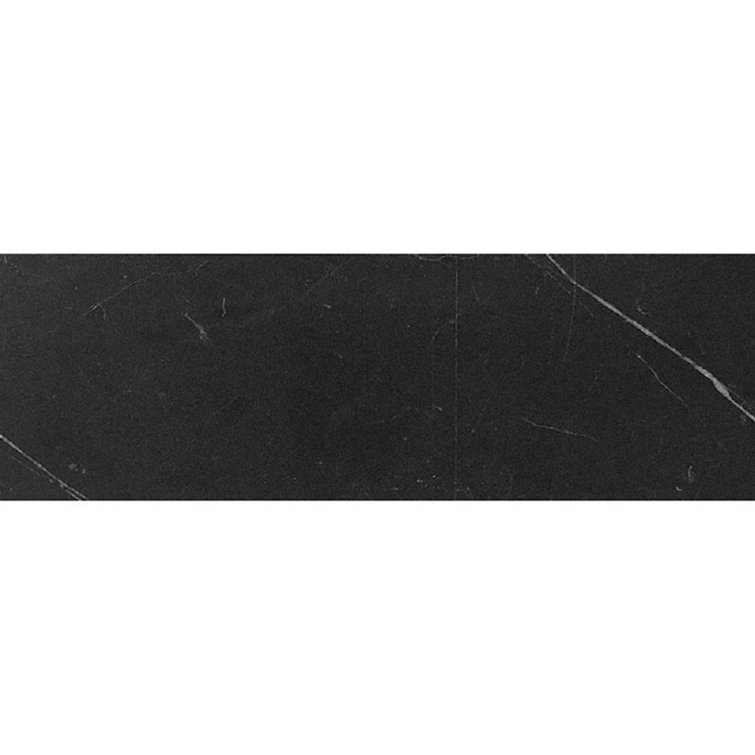4" x 12" Black Marble Subway Wall & Floor Tile