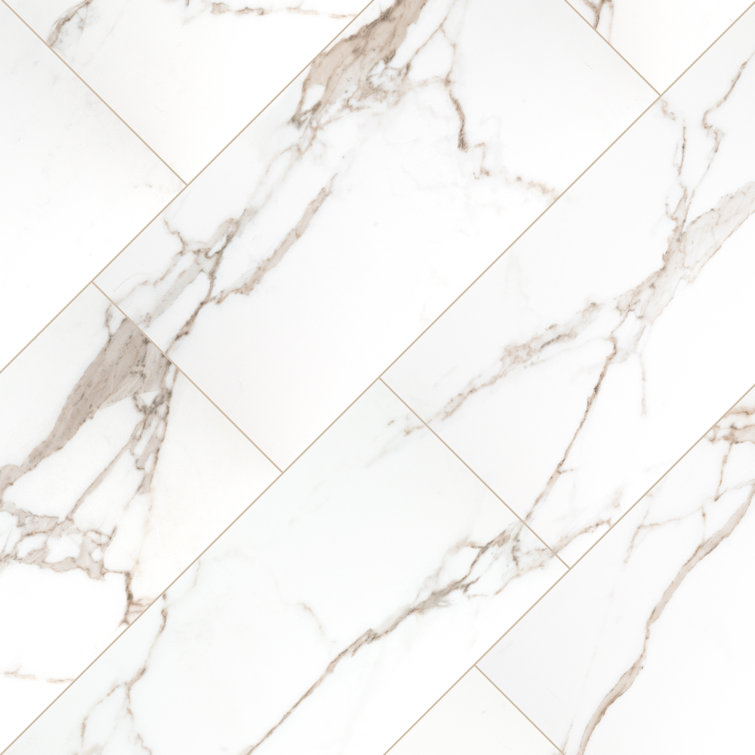Savoy Large Format Light Crema Porcelain Marble Look Tile