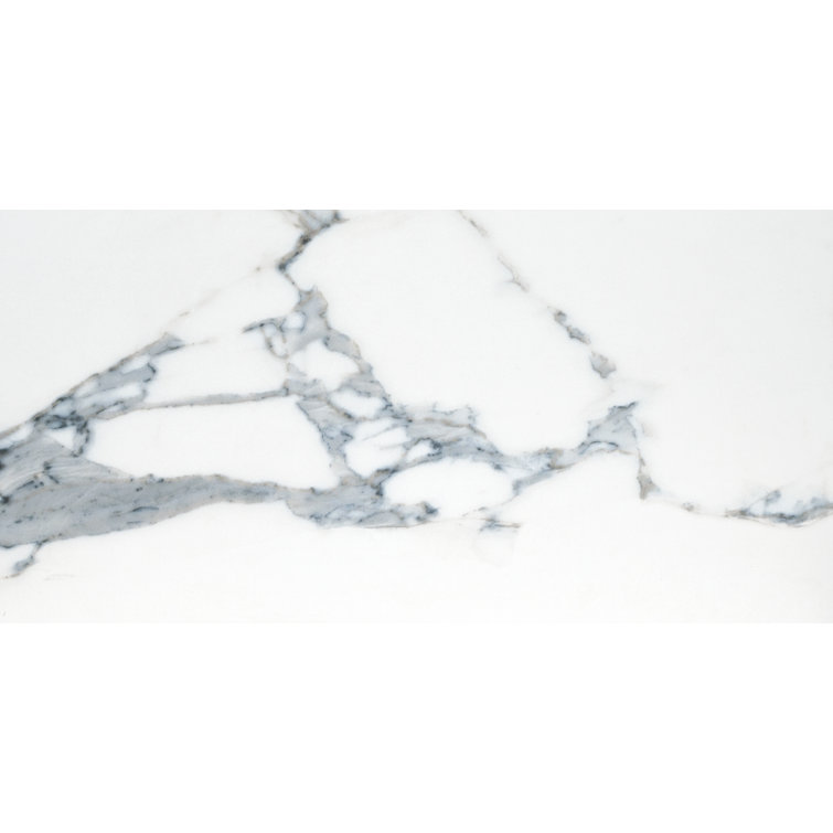 Azula Large Format White and Gray Porcelain Marble Look Tile