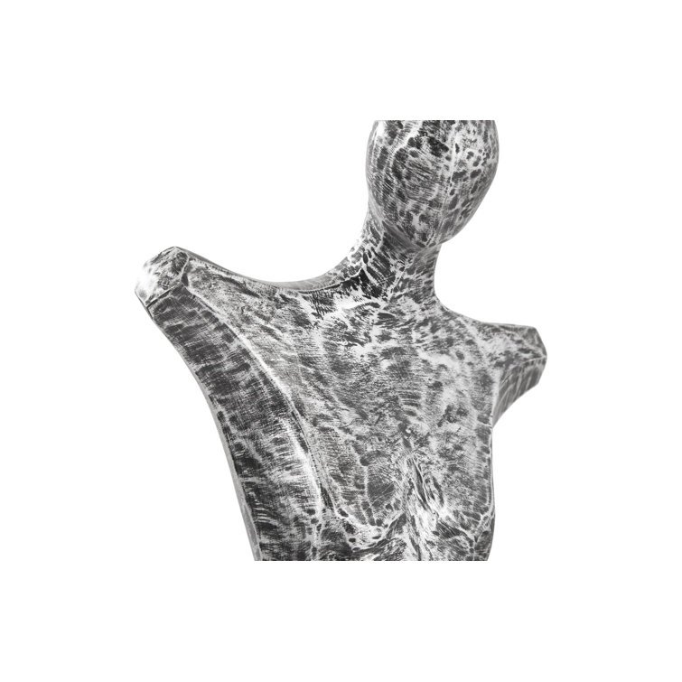 Transitional Black and Silver Metal Abstract Male Sculpture, 32"