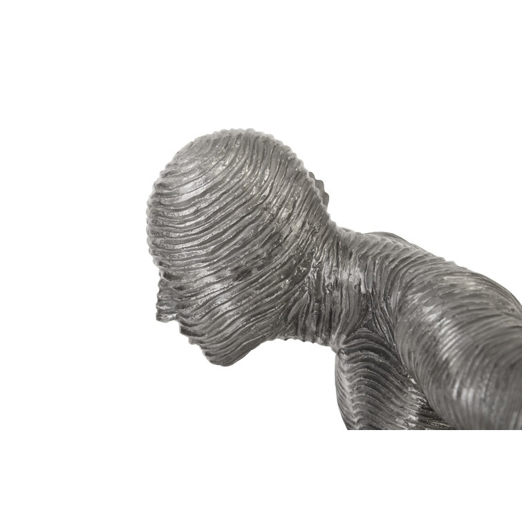 Transitional Large Silver Metal Outstretched Arms Statue