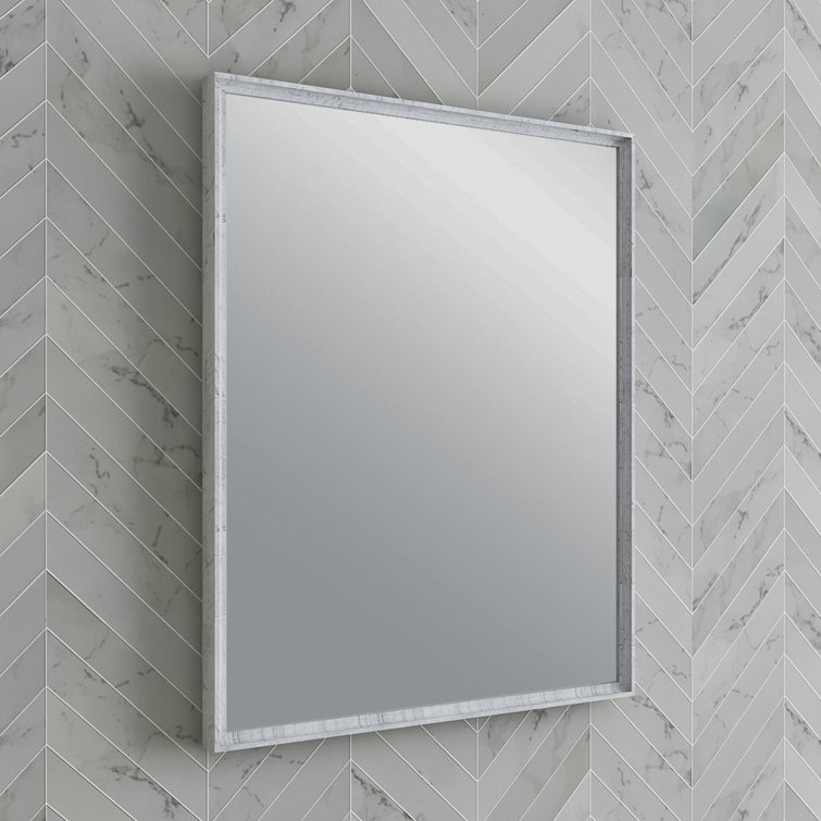 Rustic White 26" Rectangular Wood Bathroom Vanity