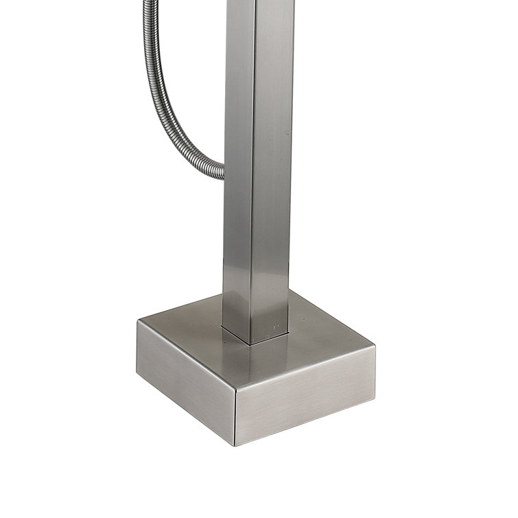 Brushed Nickel Freestanding Tub Filler with Hand Shower