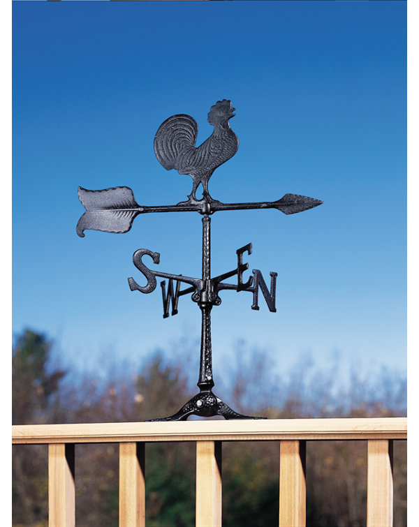 24" Black Recycled Aluminum Rooster Weathervane