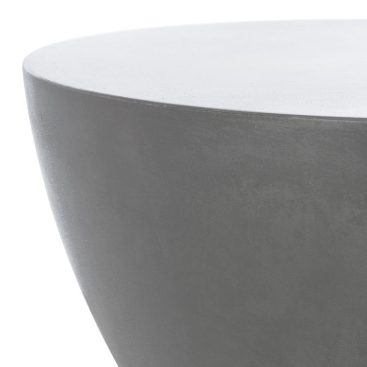 Athena Transitional Concrete Round Accent Table - Grays/Brown