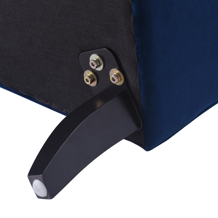 Alana Navy Blue Velvet Lawson Sofa with Removable Cushions