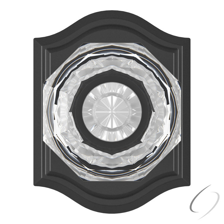 Satin Black Crystal Interior Door Knob with Arch Rosette