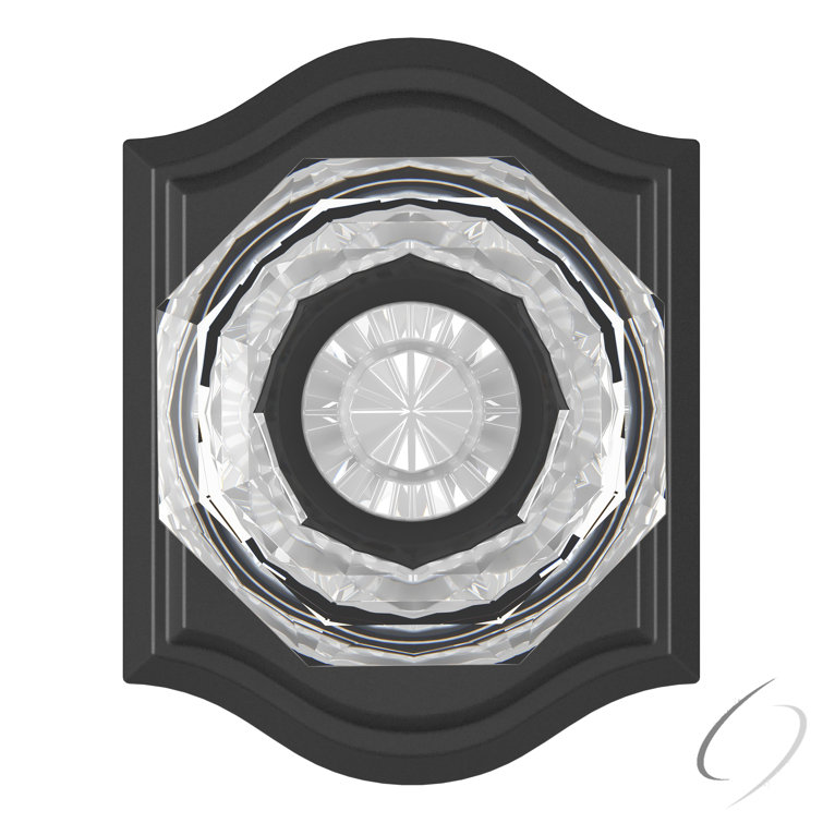 Satin Black Crystal Interior Door Knob with Arch Rosette