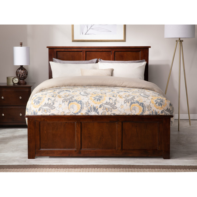 Madison Espresso Full Wood Platform Bed with Headboard