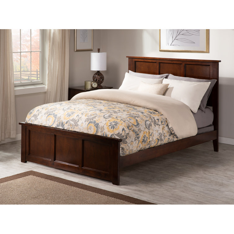 Madison Espresso Full Wood Platform Bed with Headboard