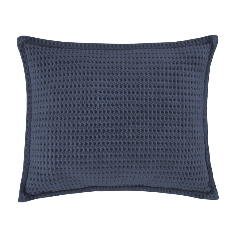 Indigo Cotton Waffle Weave Standard Sham