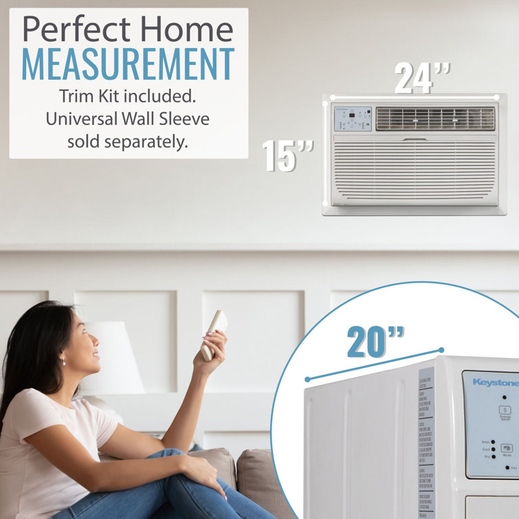 Keystone 8000 BTU White Through-the-Wall Air Conditioner with Remote