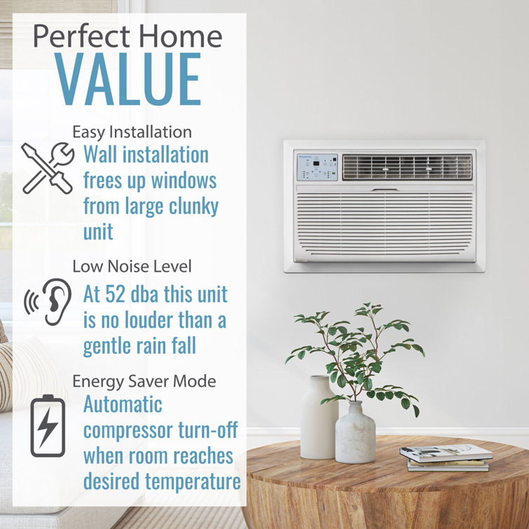 Keystone 8000 BTU White Through-the-Wall Air Conditioner with Remote