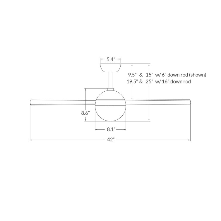 42" Brushed Aluminum and Maple Modern Ceiling Fan with Remote