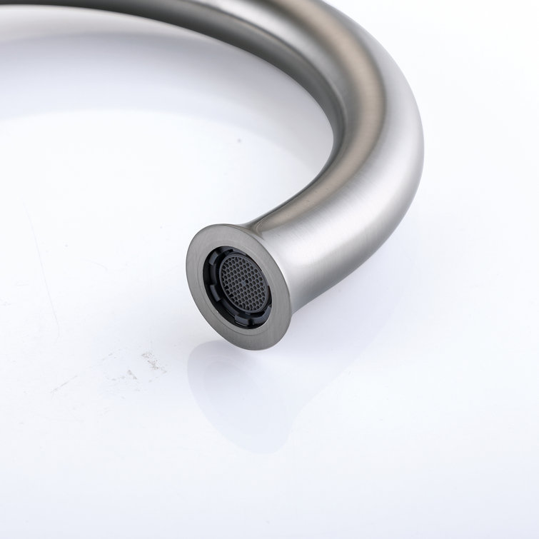 Brushed Nickel Freestanding Tub Filler with Handheld Shower