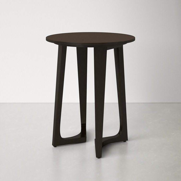 Espresso Sheesham Solid Wood Round Modern End Table