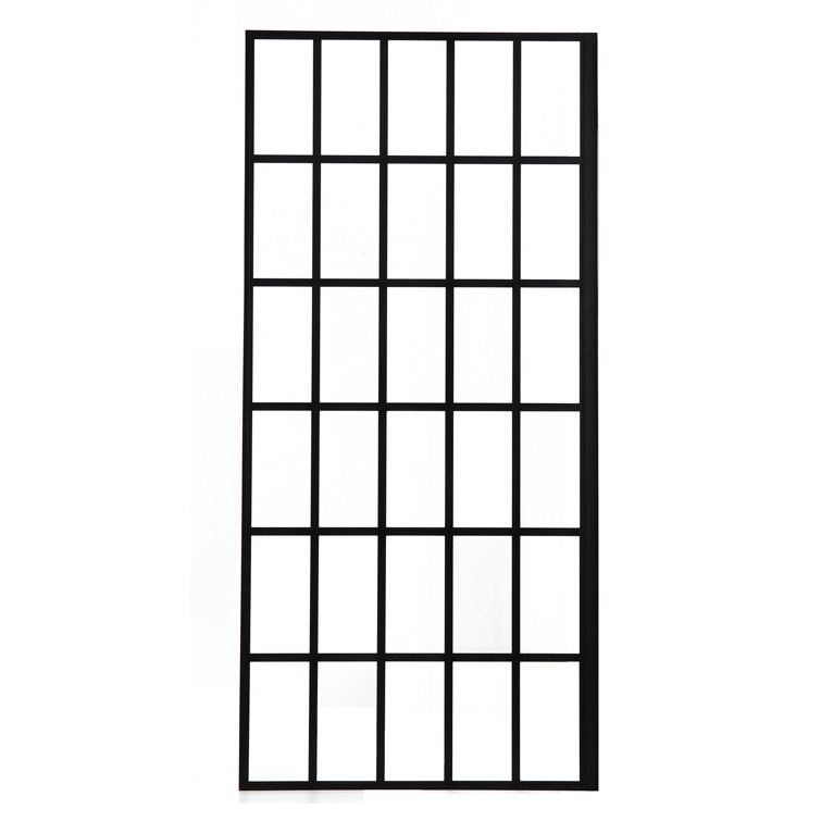 34'' Matte Black Frameless Fixed Shower Door with Clear Glass