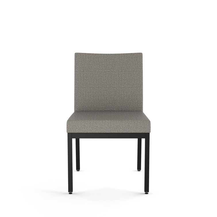 Reaves Black Laminate Dining Table with Silver Gray Chairs