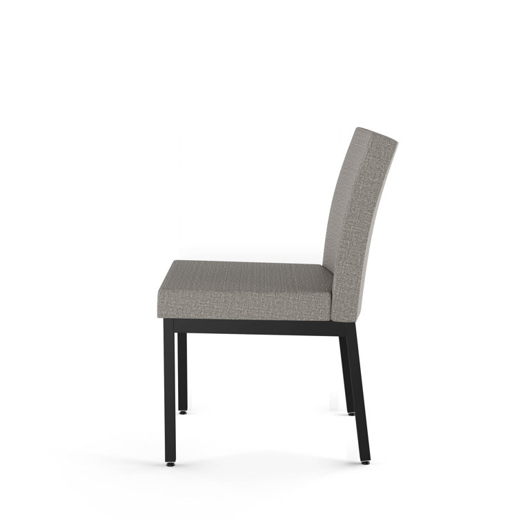 Reaves Black Laminate Dining Table with Silver Gray Chairs