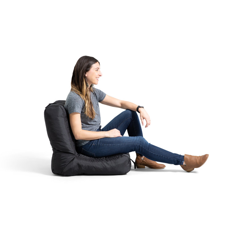 Black Polyester Foldable Bean Bag Chair with SmartMax Fabric
