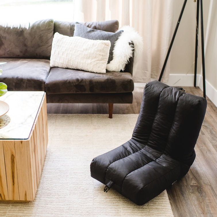Black Polyester Foldable Bean Bag Chair with SmartMax Fabric