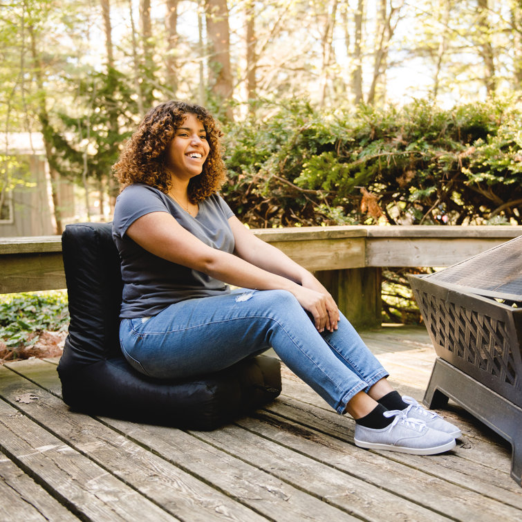 Black Polyester Foldable Bean Bag Chair with SmartMax Fabric