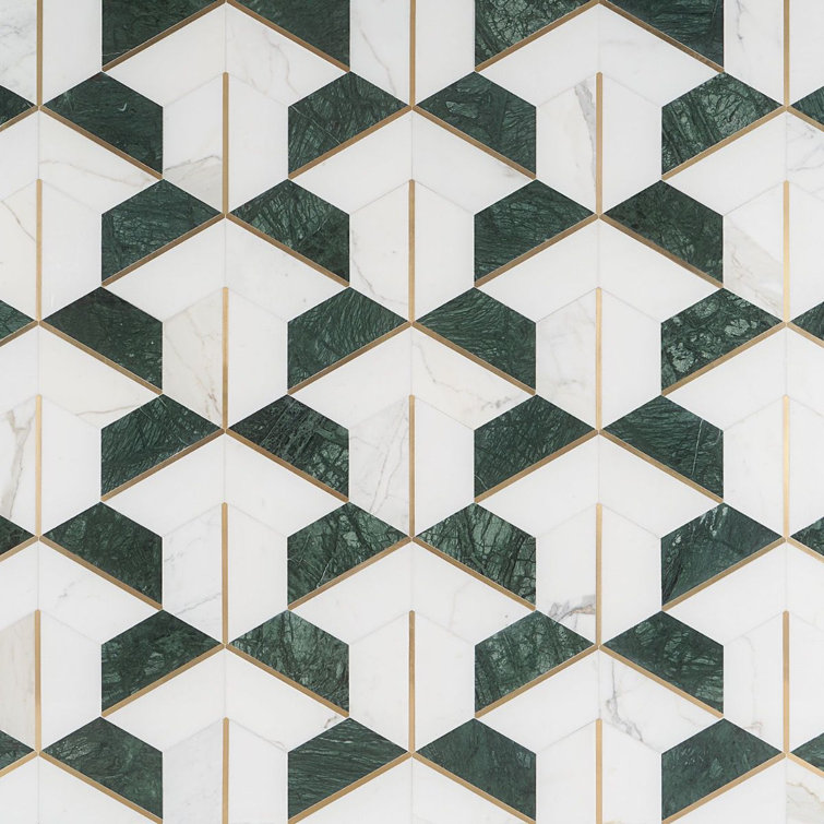 Millenium 10" x 12" Polished Marble Hexagon Mosaic Tile