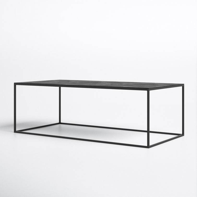 Coreene 48" Black Industrial Rectangular Metal Coffee Table