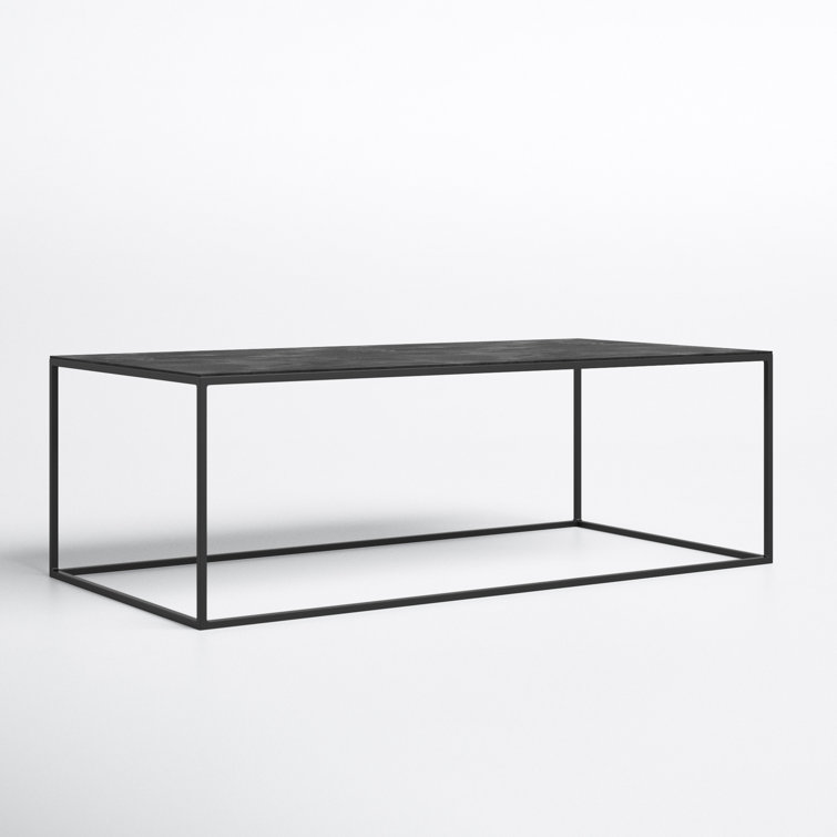 Coreene 48" Black Industrial Rectangular Metal Coffee Table