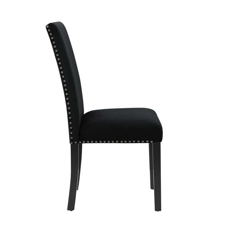 Celeste 5-Piece Black Faux Marble Dining Set with Velvet Chairs
