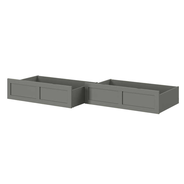 Gray Queen Size Underbed Storage Drawers with Rollers
