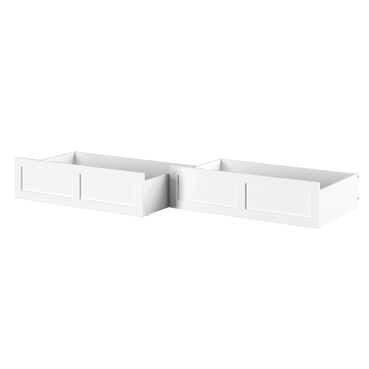 White Queen Size Underbed Storage Drawers with Rollers