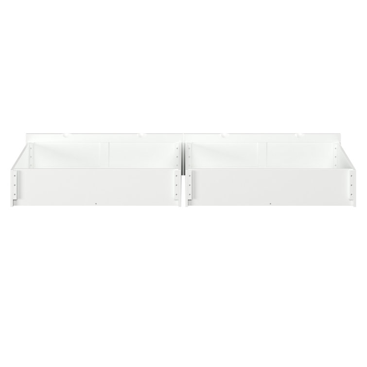 White Queen Size Underbed Storage Drawers with Rollers