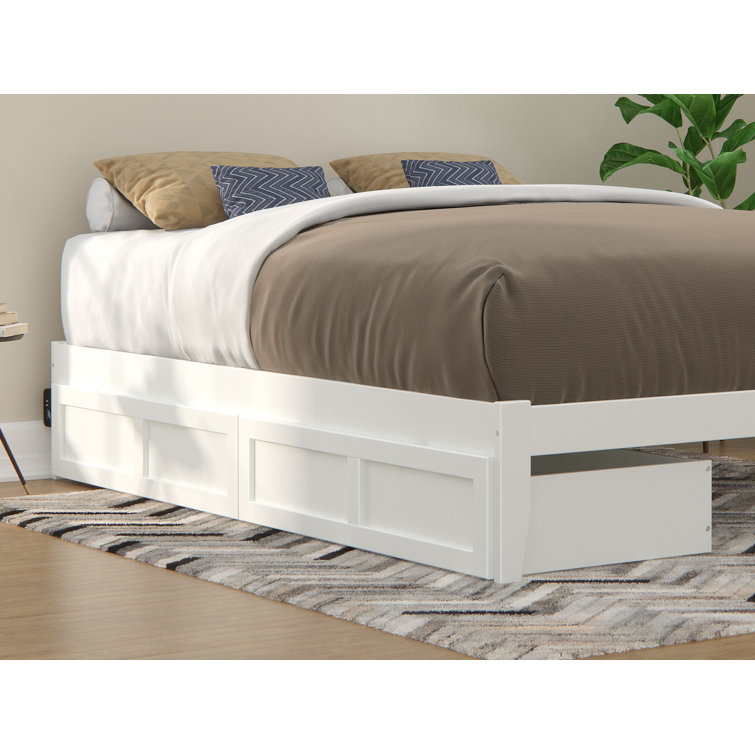 White Queen Size Underbed Storage Drawers with Rollers