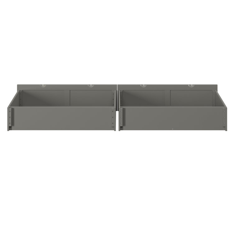 Gray Queen Size Underbed Storage Drawers with Rollers