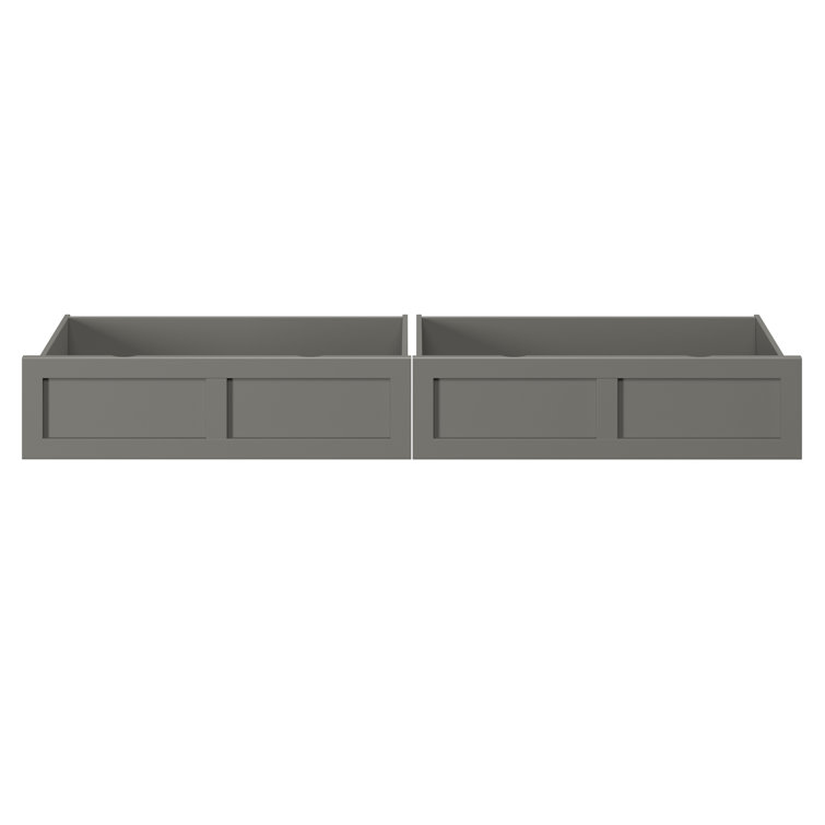 Gray Queen Size Underbed Storage Drawers with Rollers