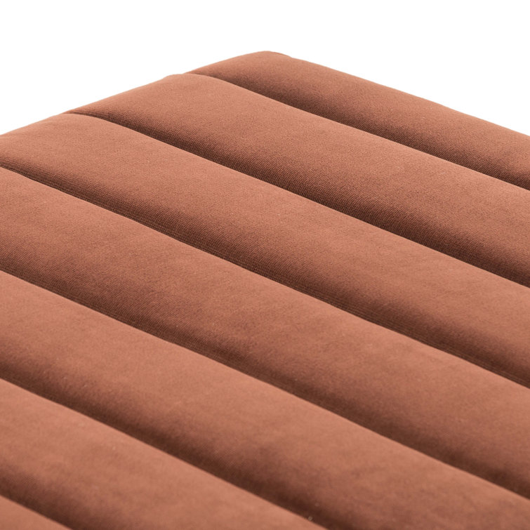 Augustine Contemporary Tufted Brown Velvet Ottoman - 21.5"
