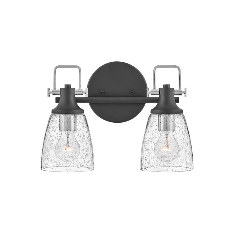 Easton Black and Chrome 2-Light Dimmable Vanity Light
