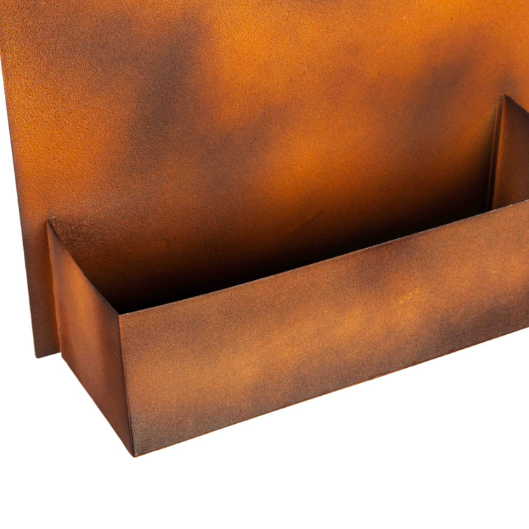 Rustic Galvanized Metal Rectangular Wall Planter for Indoor/Outdoor