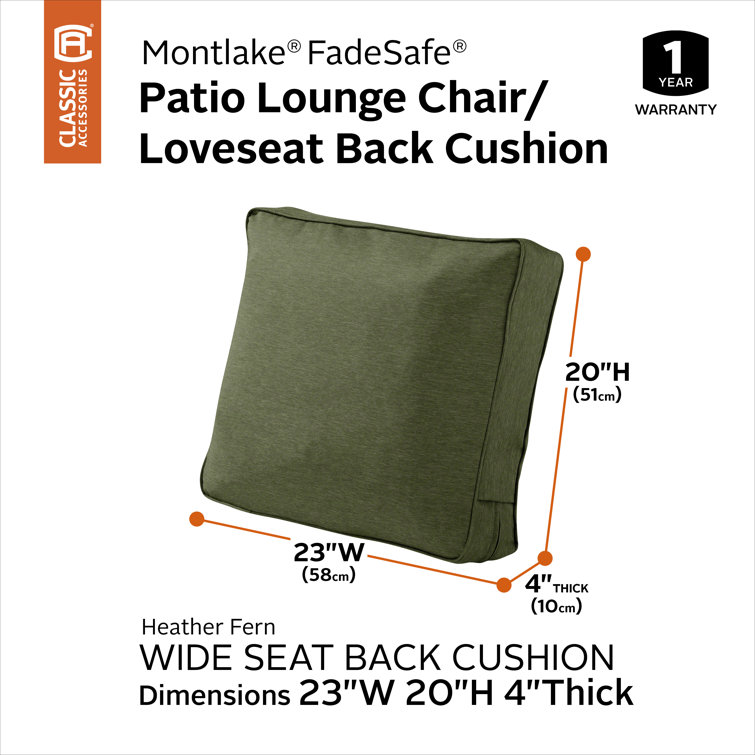 Heather Fern Green Polyester Outdoor Lounge Chair Cushion