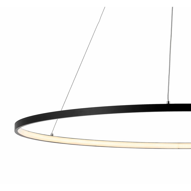 Circulo 74" Matte Black Minimalist Industrial LED Pendant