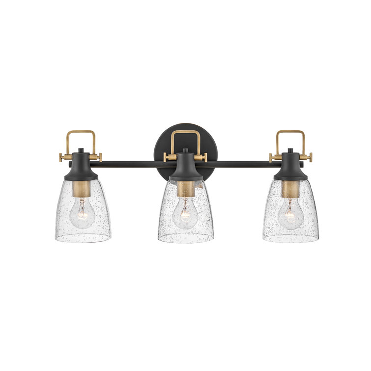 Easton Black and Brass 3-Light Vanity Fixture