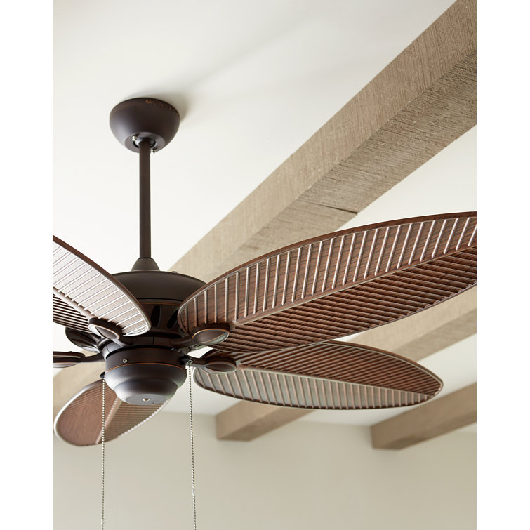 Roman Bronze 52'' Ceiling Fan with Palm Leaf Blades