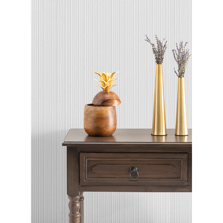 Samuel White Textured Stripe Paintable Vinyl Wallpaper