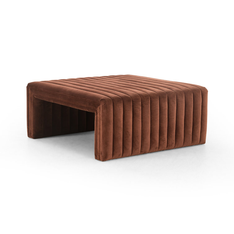Surrey Auburn Velvet 36'' Luxe Tufted Ottoman