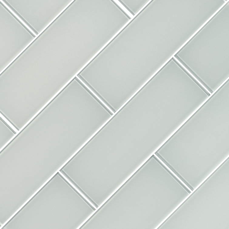 Snowcap White 4'' x 12'' Glass Subway Wall Tile