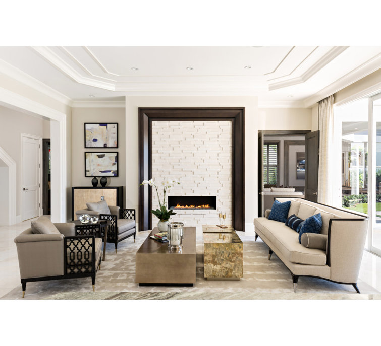 Beige Wood Rectangular Coffee Table with Storage